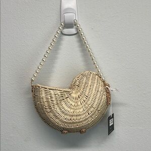 Haute Hippie | Seashell-Shaped Bag w/ Faux Pearl Handles 🐚